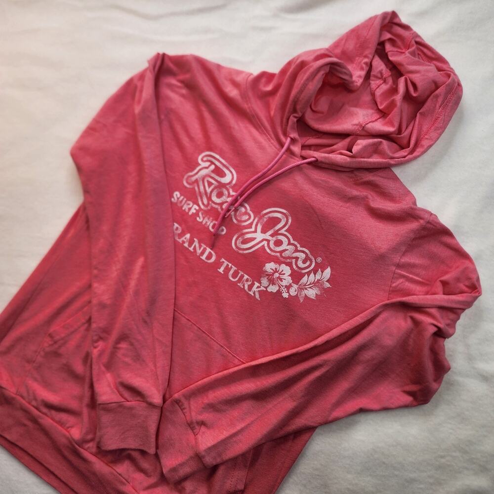 Ron Jon Surf Shop Grand Turk Pull-over Logo Hoodie Womens XL Lightweight T-Shirt